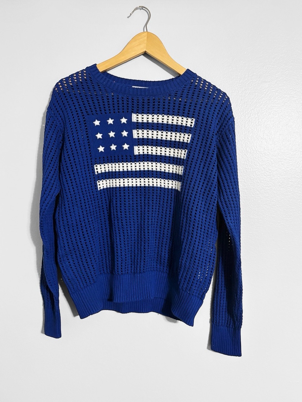 Joan Rivers Vintage Knit Flag Sweater Top